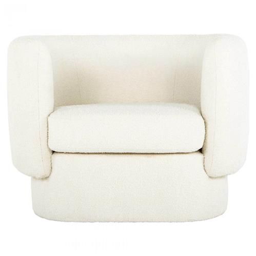 Aubriella Modern Classic White Upholstered Barrel Chair | Kathy Kuo Home