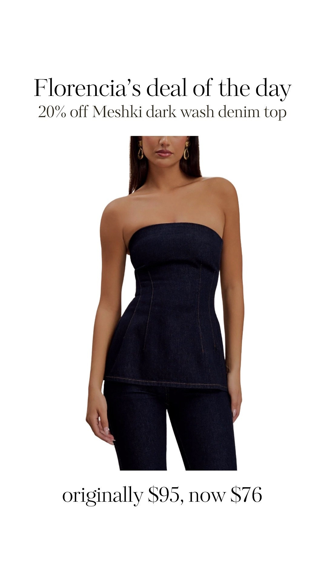 Good afternoon ladies! ￼Happy Tuesday🫶🏽

In honor of spring approaching, I wanted to share some of my favorite MESHKI spring finds🤩💙💙

The dark washed denim collection is one of my favorites, I have a top from it, and I can’t wait to style it for the upcoming months xx

#LTKgrwm #LTKdayinmylife #LTKFestival