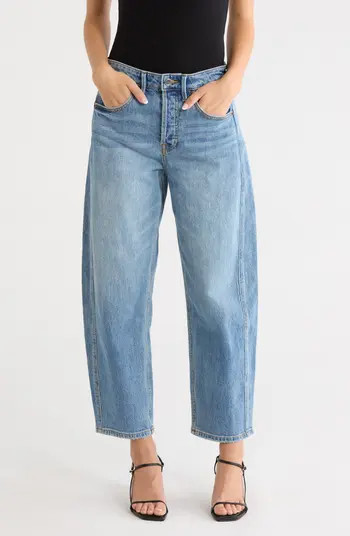Good American High Waist Ankle Barrel Jeans | Nordstrom | Nordstrom