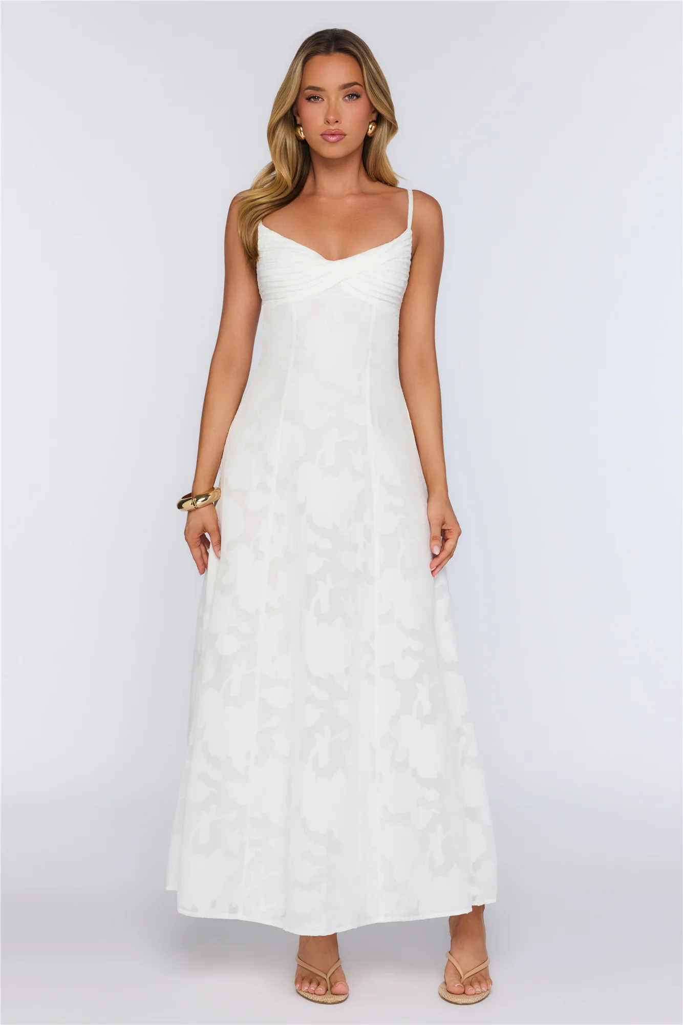 Pine Blossom Maxi Dress White | Hello Molly (US)