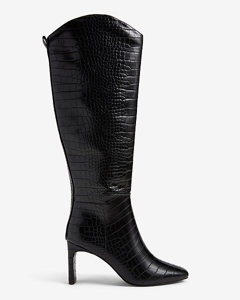 Faux Leather Heeled Stovepipe Boots | Express