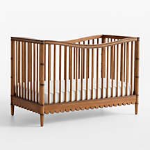 Crosby Antique Amber Wood Convertible Baby Crib by Sharland England | Crate & Kids | Crate & Barrel