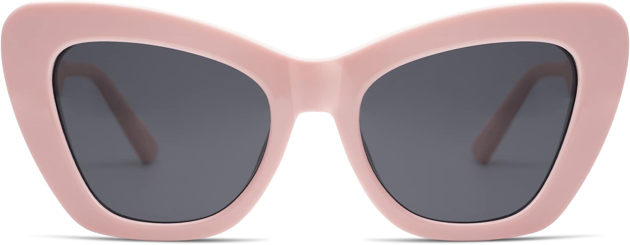 HERJOUR Trendy Oversized Cat Eye Sunglasses for Women Fashion Large Cateye Womens Sunnies AR82149 | Amazon (US)