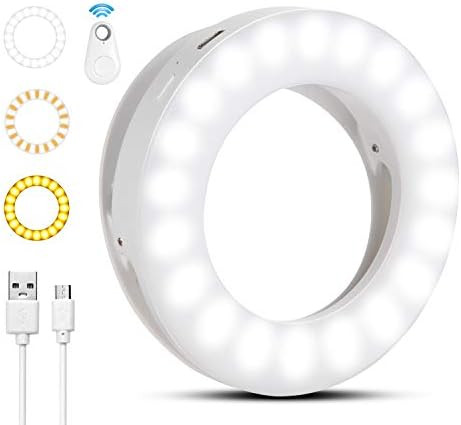 Disnadda Selfie Ring Light,3 Lighting Modes Rechargeable Clip on Selfie Fill Light with 40 Led fo... | Amazon (US)