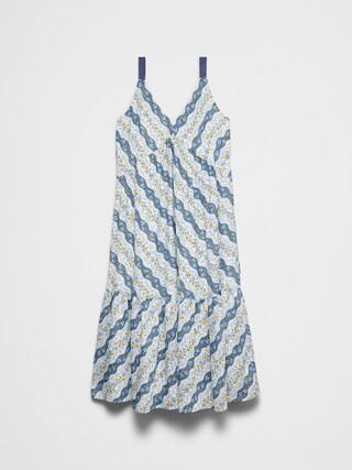 Silky Slub Empire-Tiered Midi Dress | Banana Republic Factory