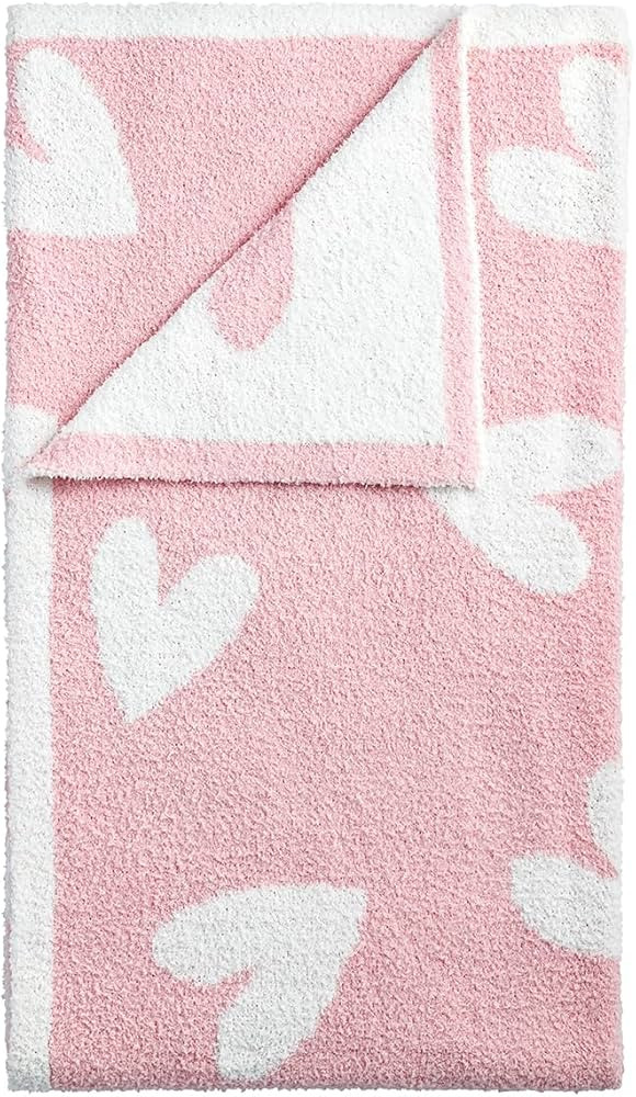 Mud Pie Women's Valentine Hearts Chenille Blanket | Amazon (US)