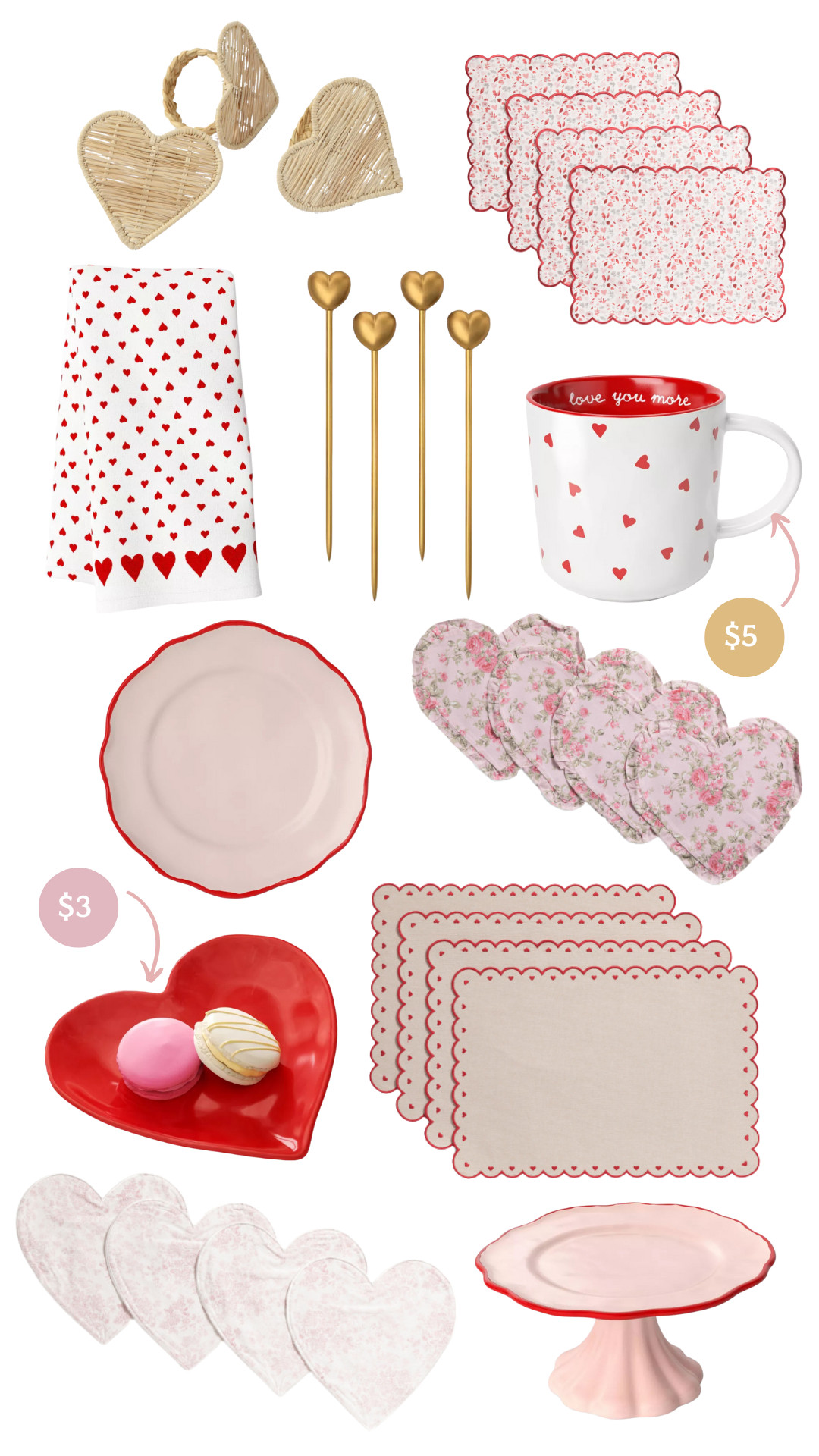 Valentine's Day hosting and entertaining decorations and gifts. 

Valentine's Day, hearts, heart plate, heart mug, coffee mug, scalloped plates, Valentine's placemats, heart stirrers, dish towels, heart dish towel, hostess gifts, entertaining, home, home decor 

 #LTKSeasonal #LTKHome #LTKFindsUnder100