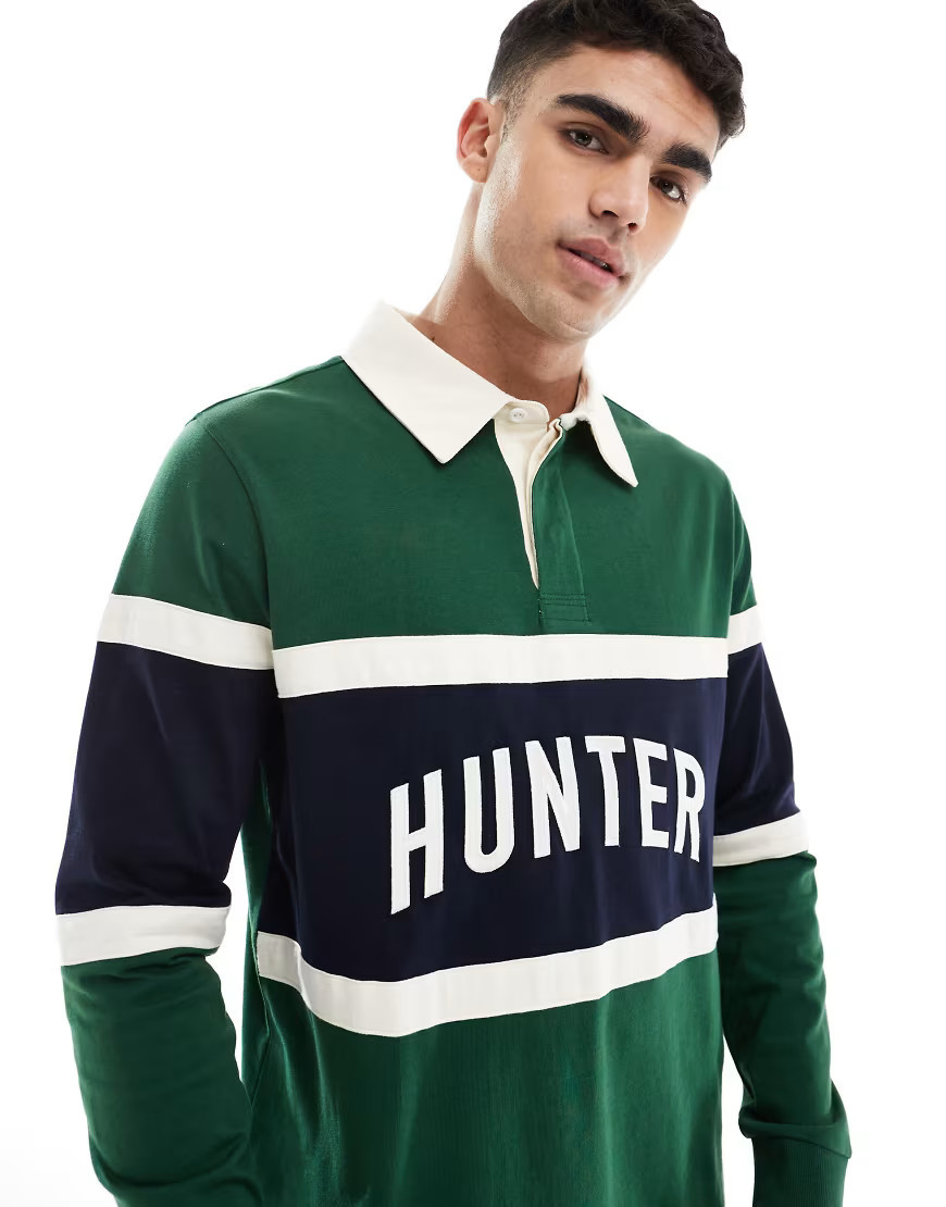 Hunter rugby shirt in green | ASOS (Global)