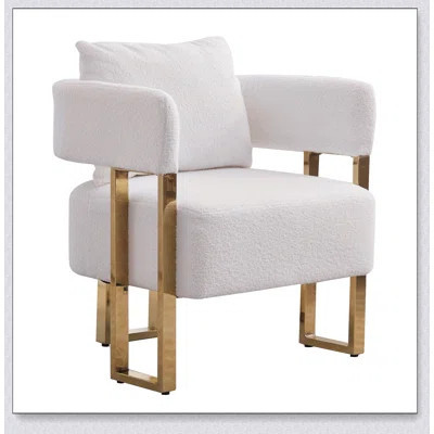 TS Modern decorative chair, living room side chair with gold metal legs, no wheels, suitable for dressing area, reception room, office,Teddy fleece up | Wayfair North America