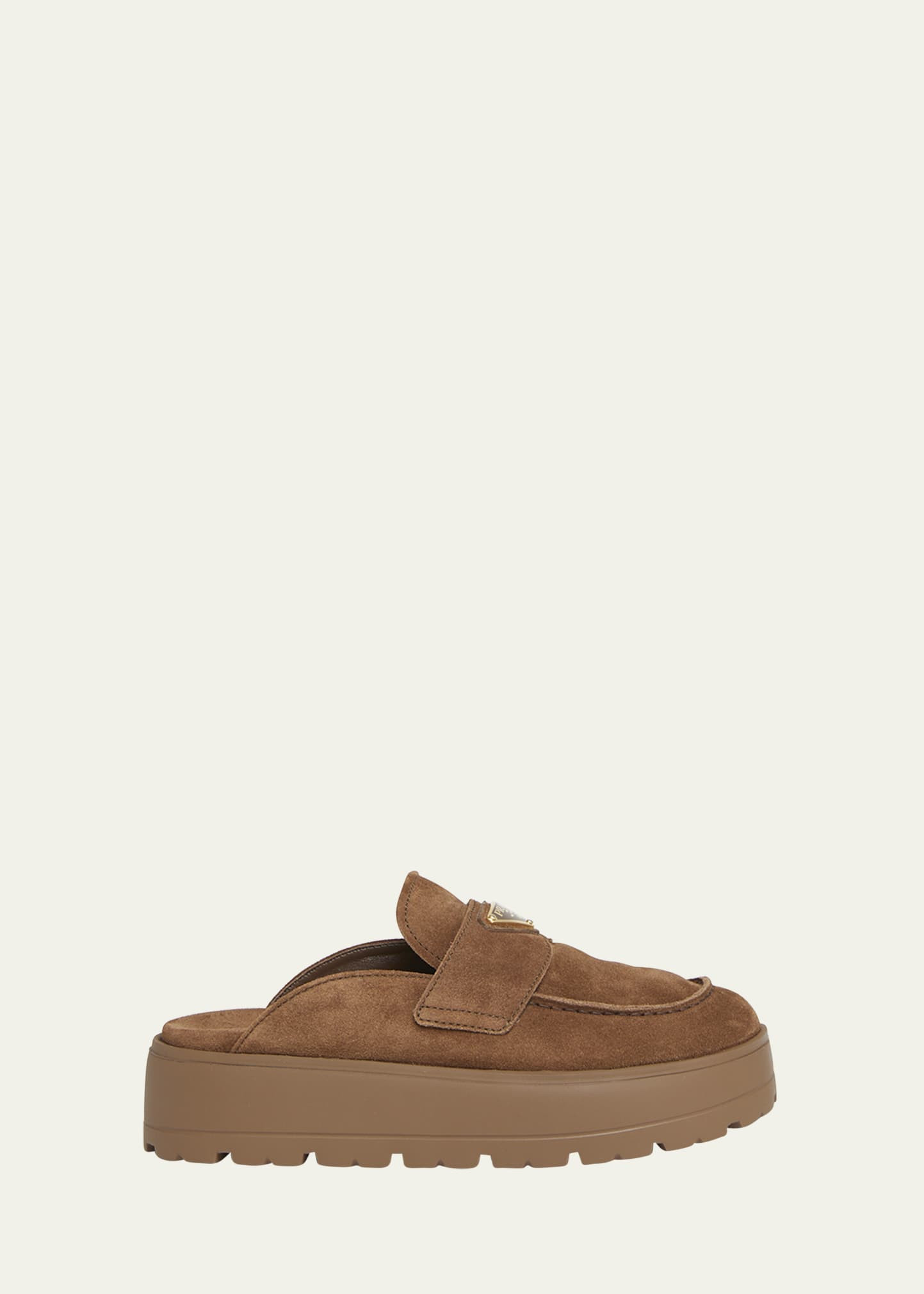 Prada Fussbett Suede Loafer Mules | Bergdorf Goodman