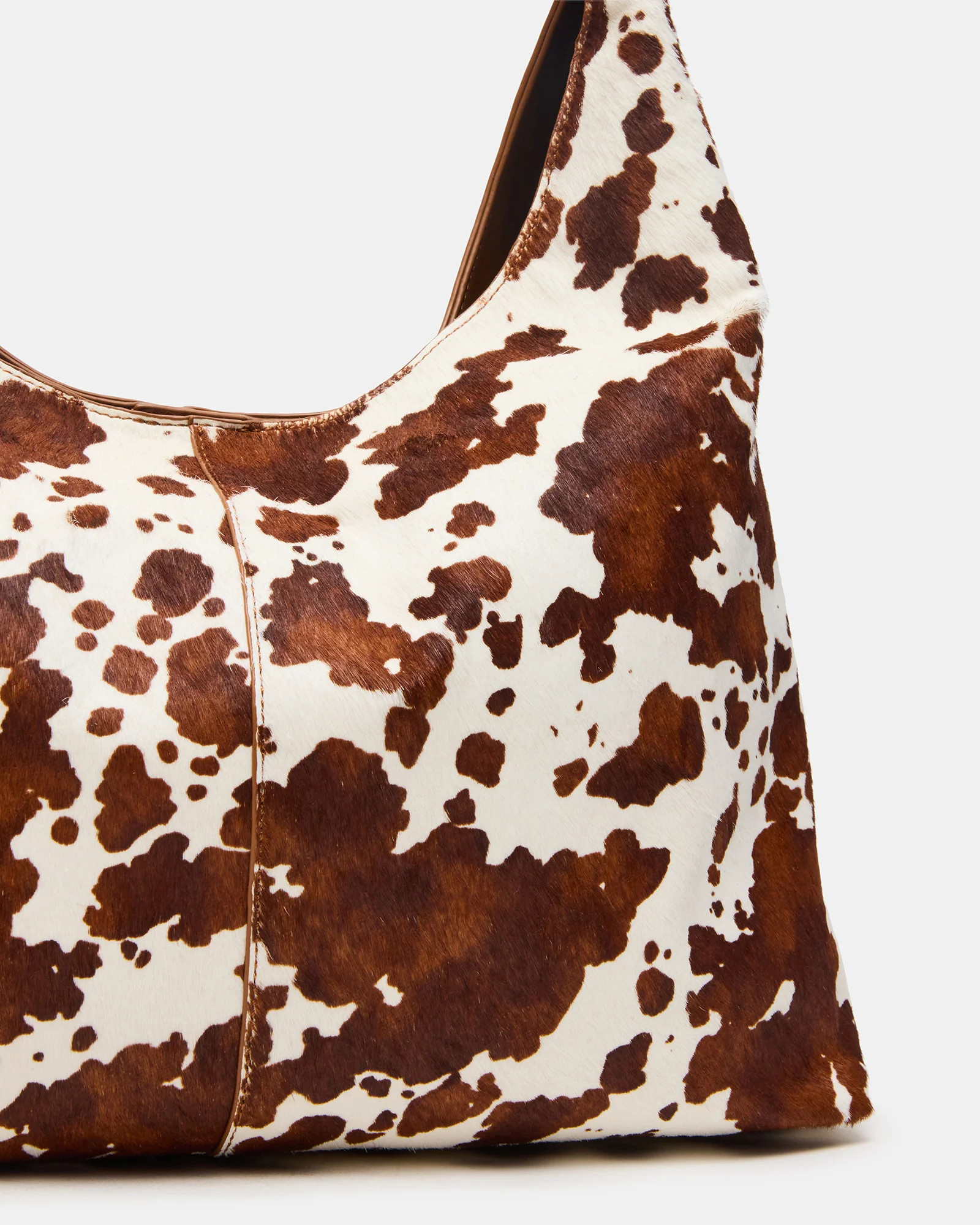 FARA Bag Brown Cow Print Hobo Slouchy Shoulder Handbag | Steve Madden (US)