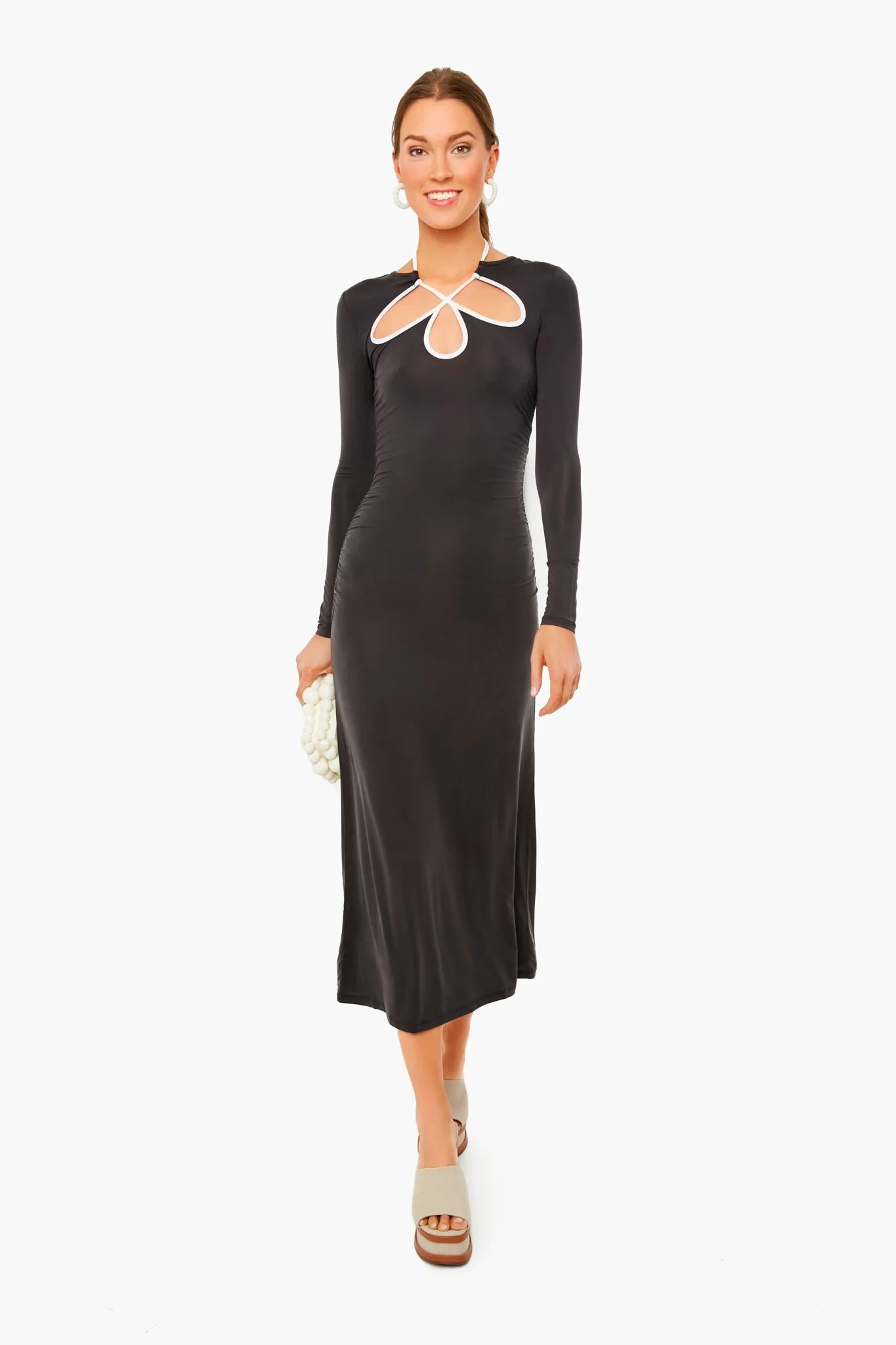 Black And White Lizbeth Slinky Jersey Midi Dress | Tuckernuck (US)