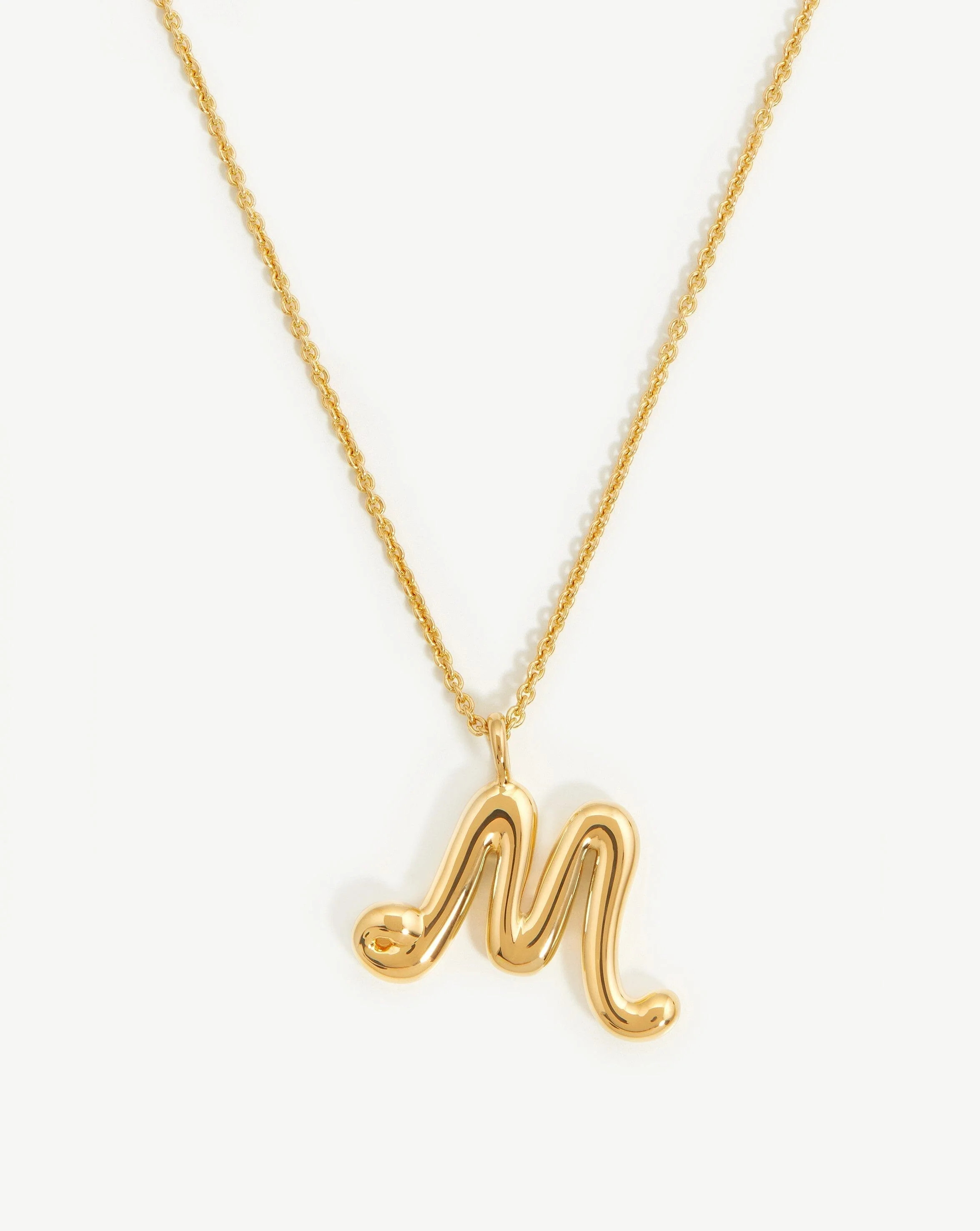 Curly Molten Initial Pendant Necklace - Initial M | 18ct Gold Vermeil | Missoma UK