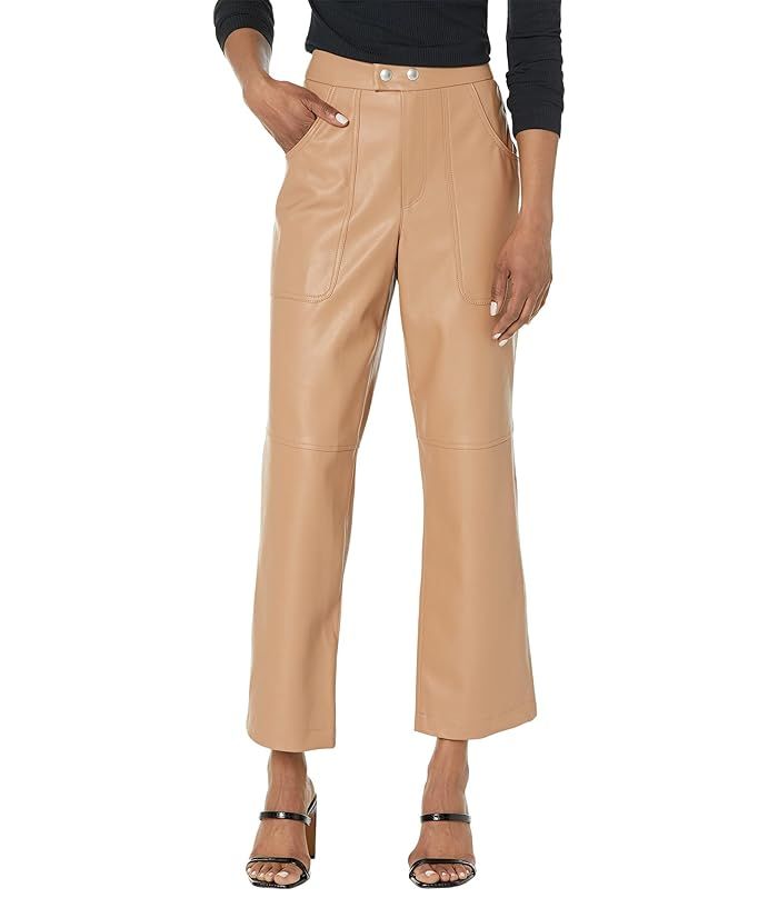 Blank NYC Baxter Leather High-Rise Straight Leg Pants in Lucky Number | Zappos