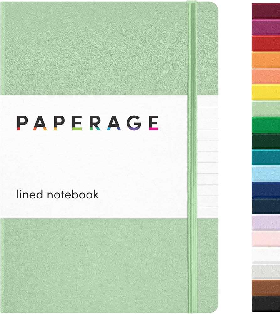 PAPERAGE Lined Journal Notebook, (Sage Green), 160 Pages, Medium 5.6 in x 8 in - 100 GSM Thick Pa... | Amazon (US)