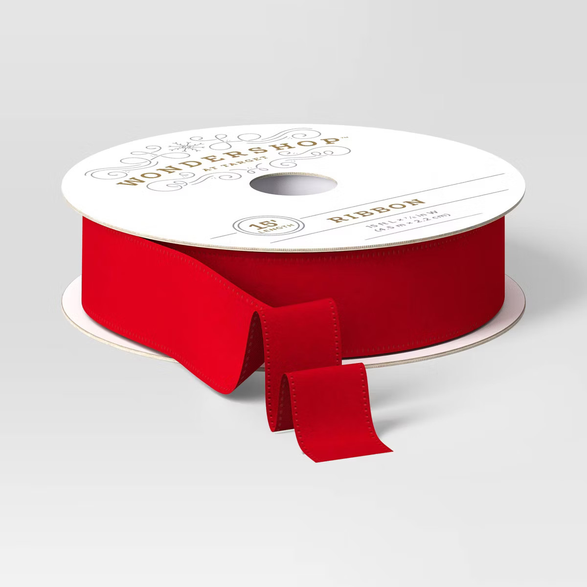 5/8" Velvet Fabric Christmas Ribbon 15' Red - Wondershop™​​​​​​​ | Target