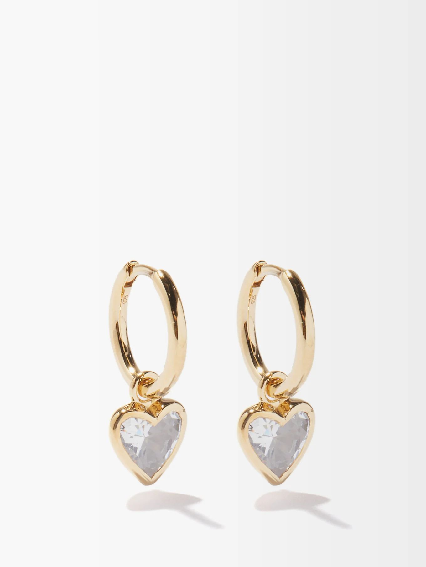 Heart quartz & gold-plated hoop earrings | Matches (US)