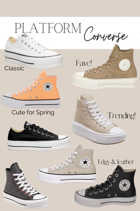 Platform high top converse are super trendy right now! All the kids are wearing them. Nude converse. Platform sneakers. 

#LTKunder50 #LTKshoecrush #LTKGiftGuide