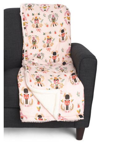 Nutcracker Gauze Reverses To Plush Throw | TJ Maxx
