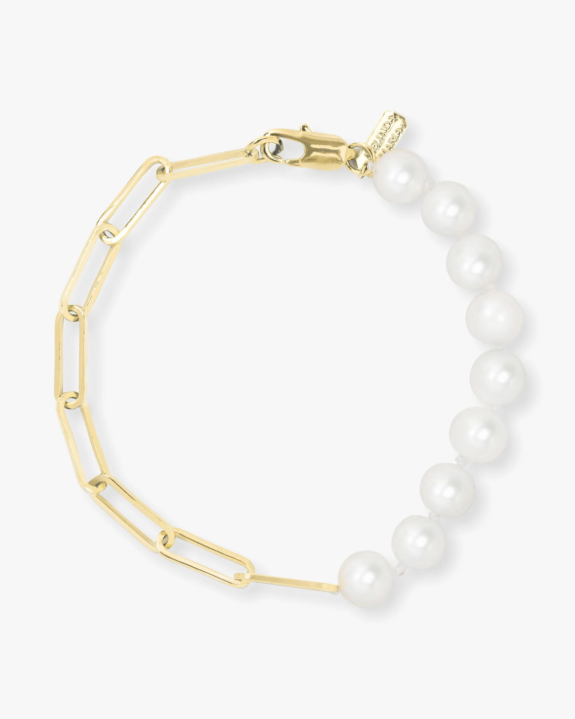 Samantha Half Chain Pearl Bracelet - Gold | Melinda Maria Jewelry