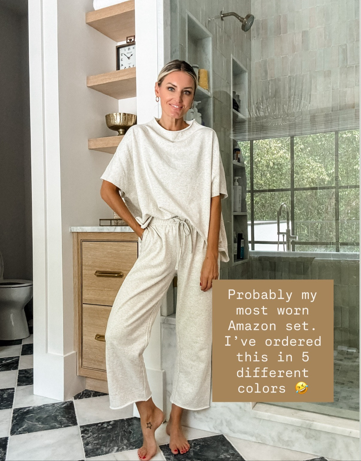The best lounge set! I have worn this so many times! It's perfect for working from home, lounging around, traveling, etc! Wearing S!

Loverly Grey, lounge set, loungewear, matching set, travel outfit 

 #LTKTravel