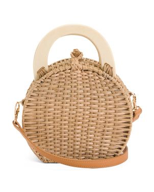 Wicker Crossbody With Top Handles | Handbags | Marshalls | Marshalls