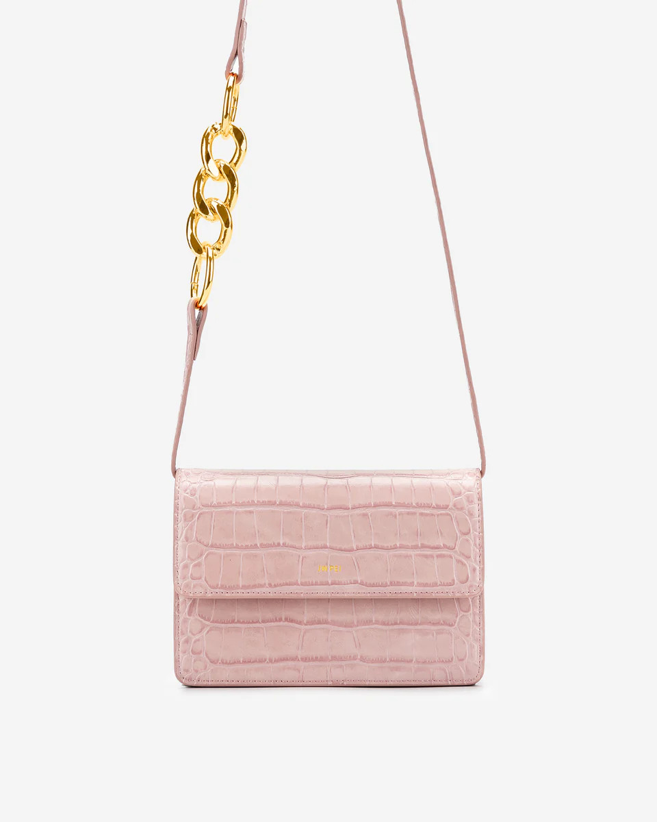 Julia Chain Crossbody Bag - Pink Croc | JW PEI US