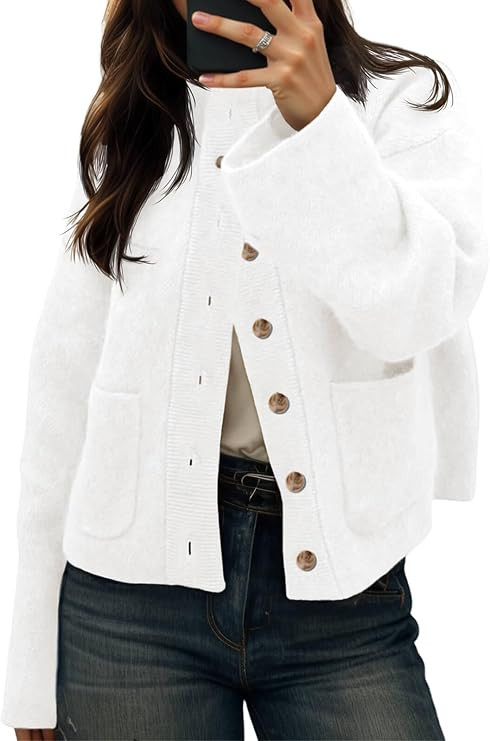 Cicy Bell Womens Chunky Knit Cardigan Sweaters Button Down Mock Neck Open Front Jacket Winter Cas... | Amazon (US)