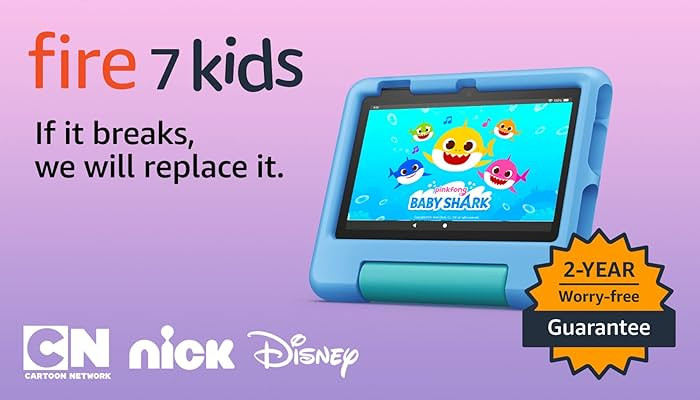 Amazon Fire 7 Kids Tablet (2022) - age 3-7. Included ad-free content and case, parental controls,... | Amazon (US)