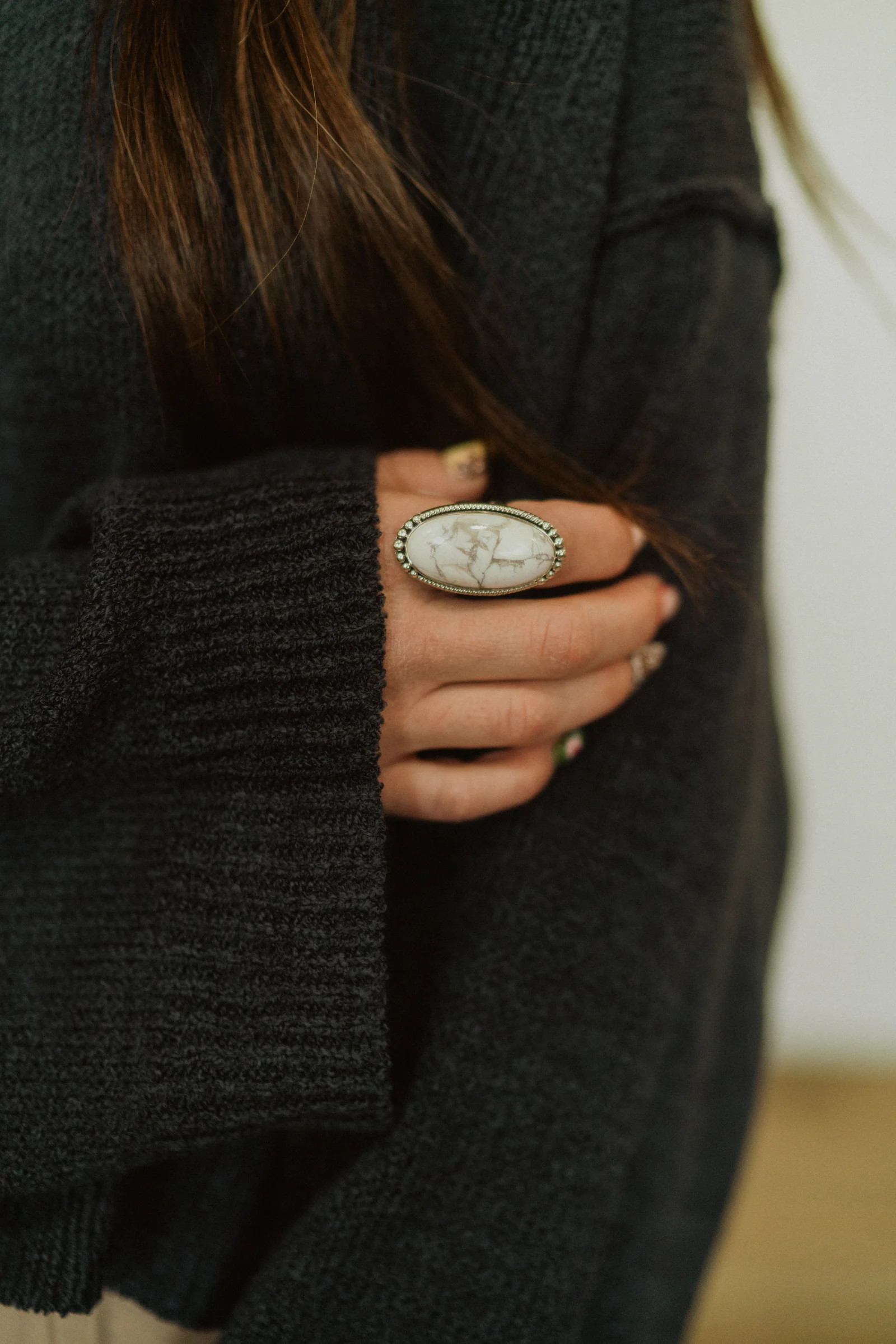 Honky Tonk Ring | Howlite | Goldie Lew Jewelry, LLC