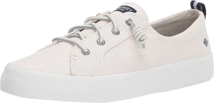 Sperry Womens Crest Vibe Linen Sneaker, White, 8 | Amazon (US)