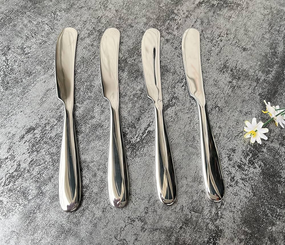 4 Pieces Set Butter knife, Pate Knife Cheese Spreader, Thick and Smooth Handle Food Safety Materi... | Amazon (US)