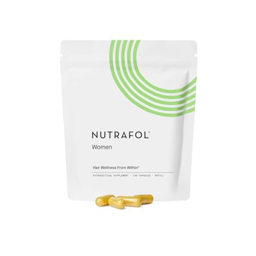 Nutrafol Women's Hair Growth Supplements, For Women Ages 18-44, Clinically Proven Hair Supplement for Visibly Thicker and Stronger Hair, Dermatologist Recommended - 1 Month Supply, 1 Refill Pouch | Amazon (US)