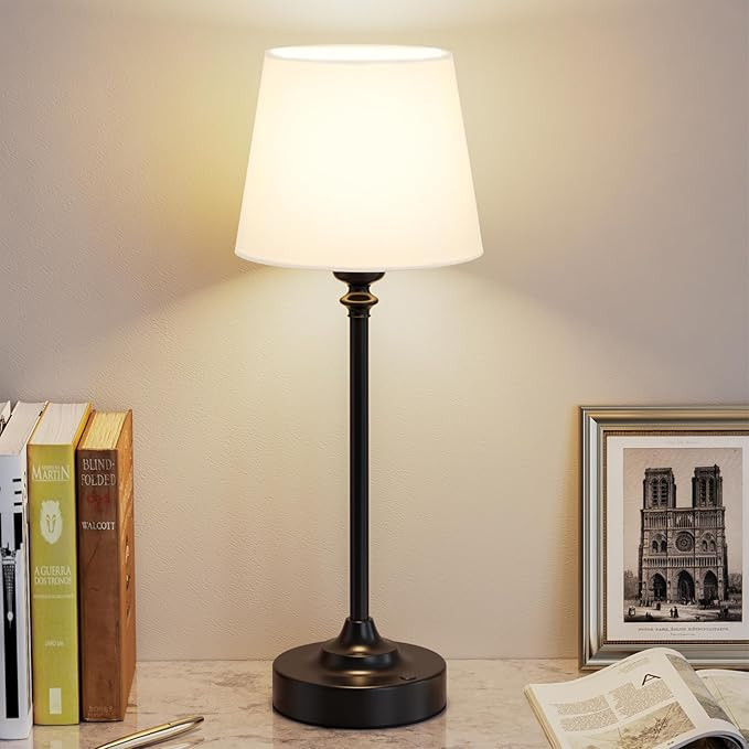 Rechargeable Cordless Table Lamp: 3000k Stepless Dimming, 1 Pack Black 4000mAh Battery Operated W... | Amazon (CA)