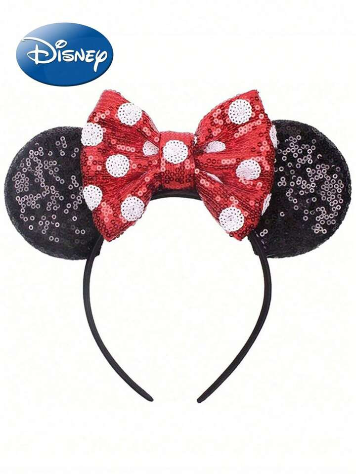 1pc  Red And White Colour Scheme  Earrings Headband Style Sequins Cute Cartoon Mouse Earrings Hea... | SHEIN