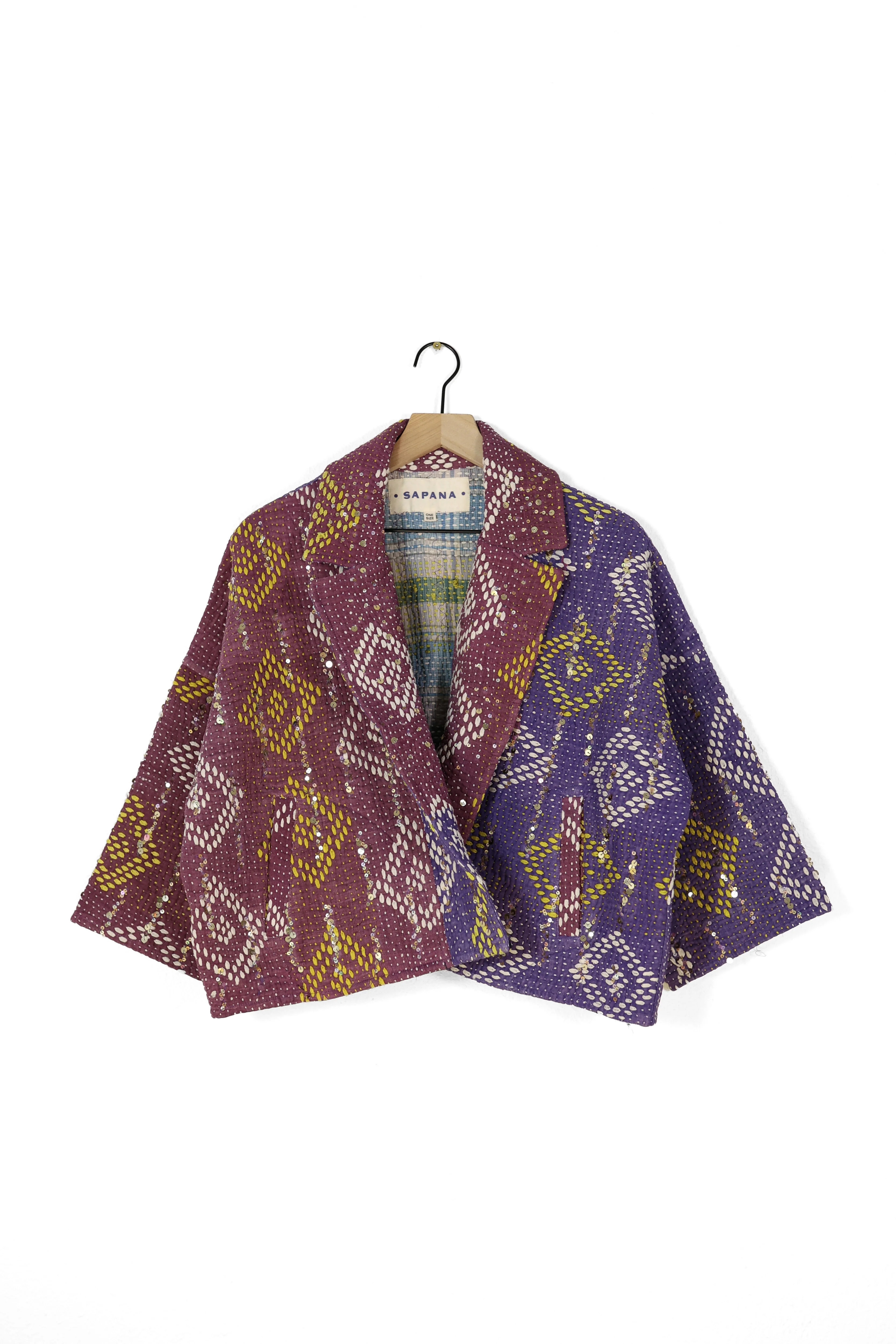 Vintage Kantha Blanket Coat The Round Top Blanket Coat | Sapana