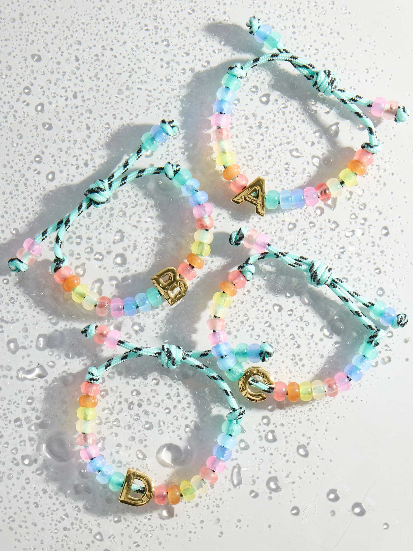 Marjorie Waterproof Initial Bracelet - Multi/Gold - I | BaubleBar