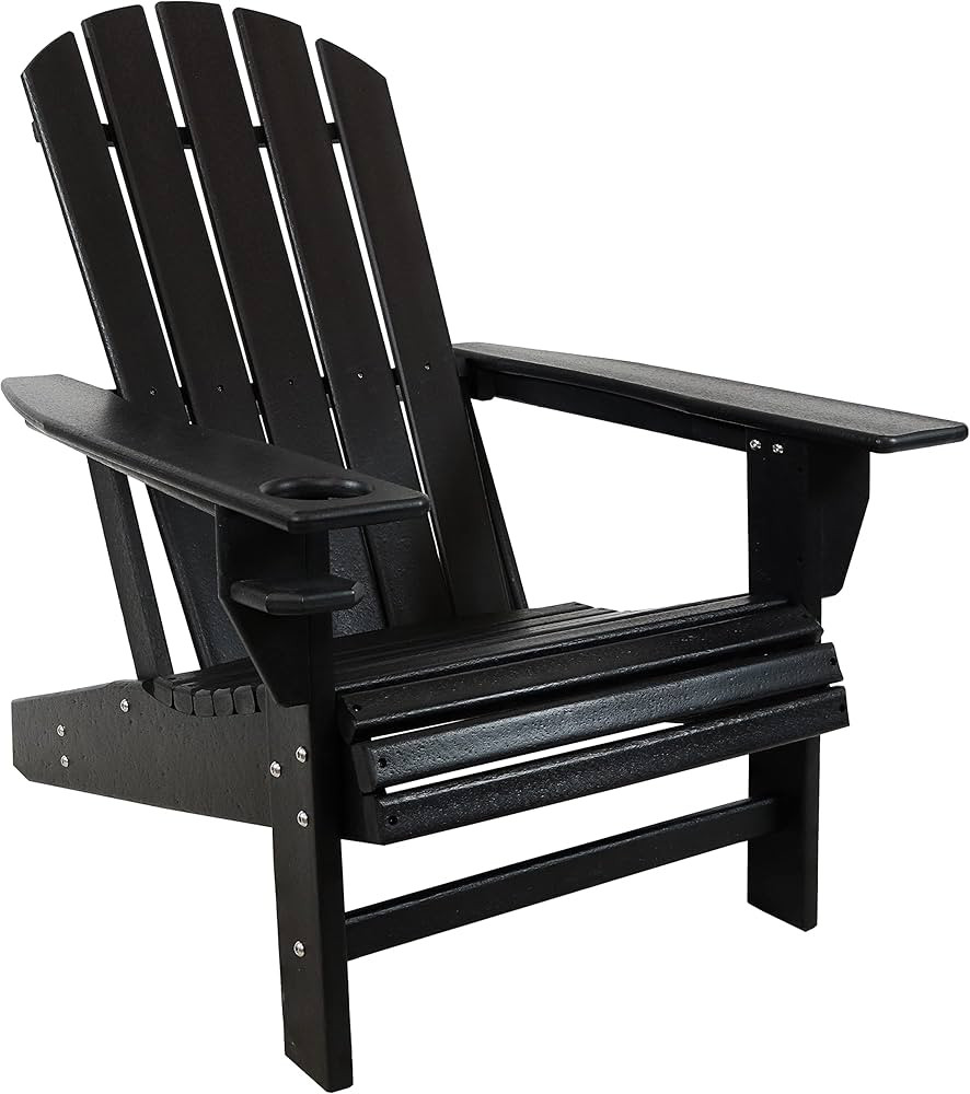 Sunnydaze Adirondack Chair with Cup Holder - Outdoor All-Weather Adirondack Chair for The Fire Pi... | Amazon (US)