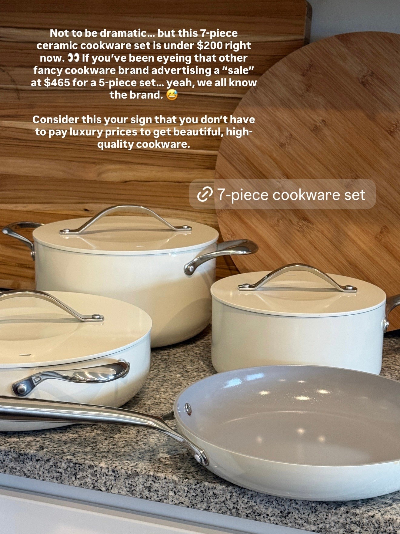 Kitchen upgrade for under $200?! YES, PLEASE. 🤎🍳

I’ve had my eye on ceramic cookware forever, but I just couldn’t justify spending $500+ on a set—even when it’s “on sale.” This 7-piece ceramic set has been such a game changer. It’s beautifully nonstick (food literally glides right off), cooks evenly, and I’ve totally ditched the oil and butter.

Sometimes you don’t need the most expensive option to get a great kitchen upgrade. ✨

#LTKHome #LTKSaleAlert #LTKfoodie