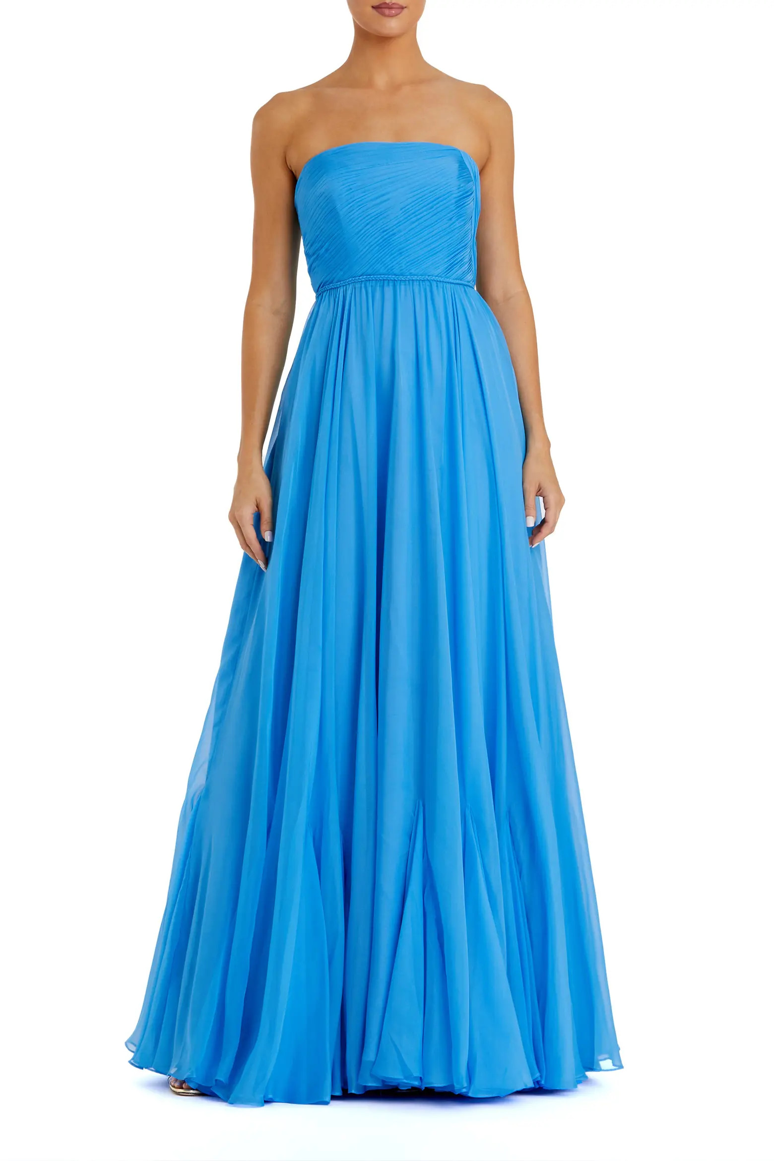 Mac Duggal Strapless Chiffon Gown With Braided Belt (Women) | Nordstrom | Nordstrom