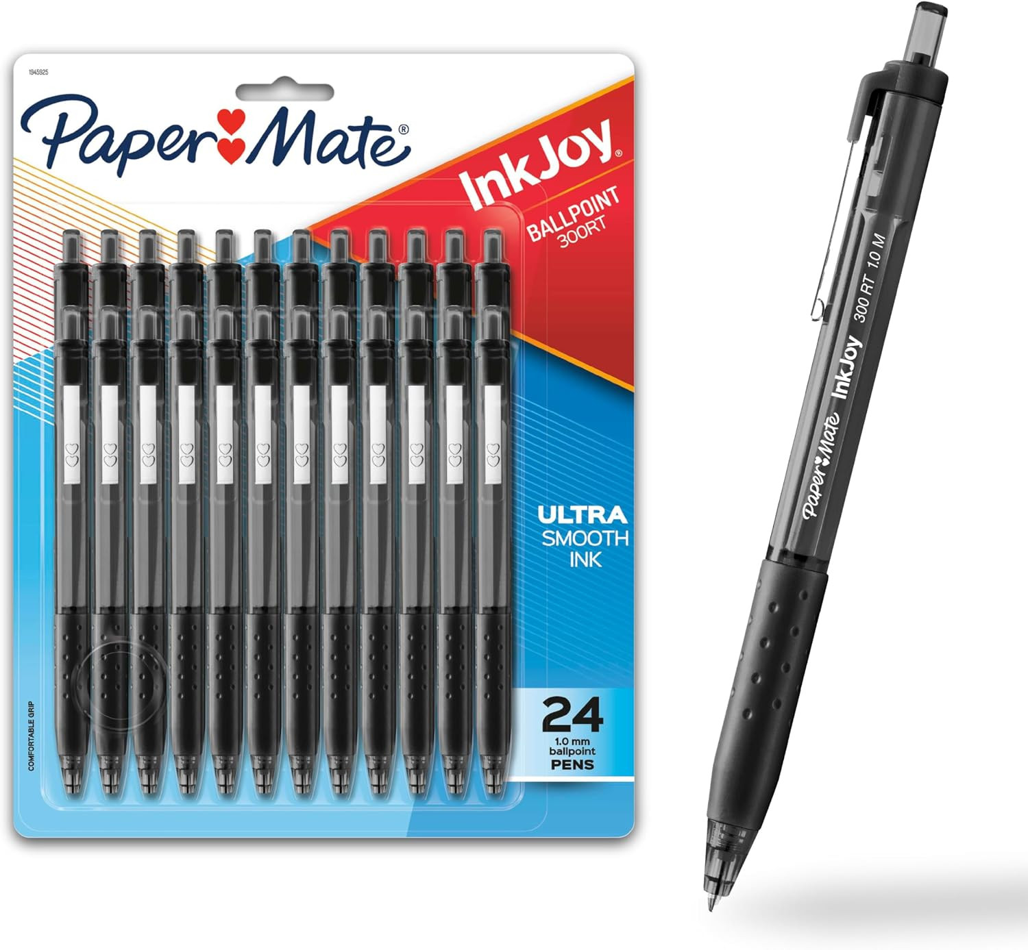 Paper Mate InkJoy 300RT Retractable Ballpoint Pens, Medium Point (1.0mm), Black, 24 Count | Amazon (US)