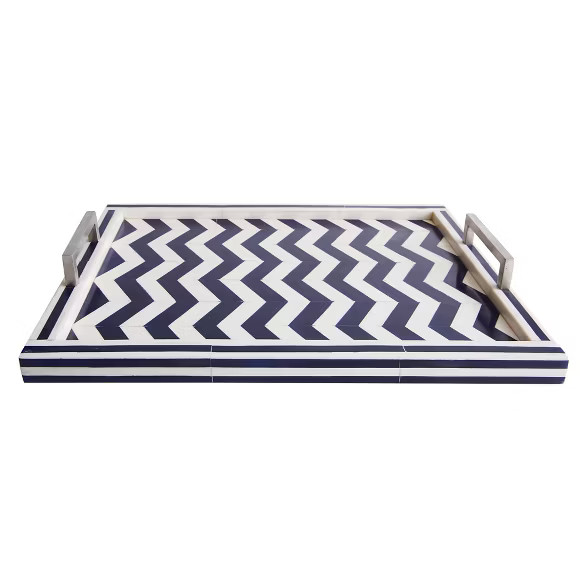 Liv Navy/White Rectangle Bone Tray - Go Home | Target