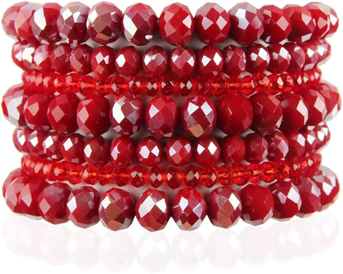 RIAH FASHION Bohemian Multi-Layer Beaded Stacking Statement Bracelets - Versatile Stretch Strand ... | Amazon (US)