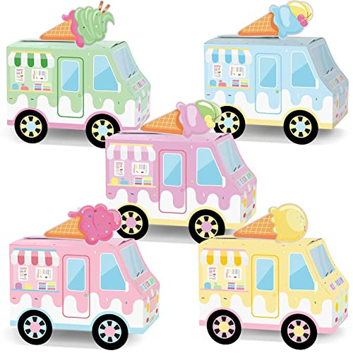 25PCS Ice Cream Truck Boxes for Centerpieces Table Decor Ice Cream Themed Party Favors Treat Boxes Colorful Paper Candy Party Decorations Boxes for Summer Boy Girl Birthday Baby Shower Party Supplies | Amazon (US)