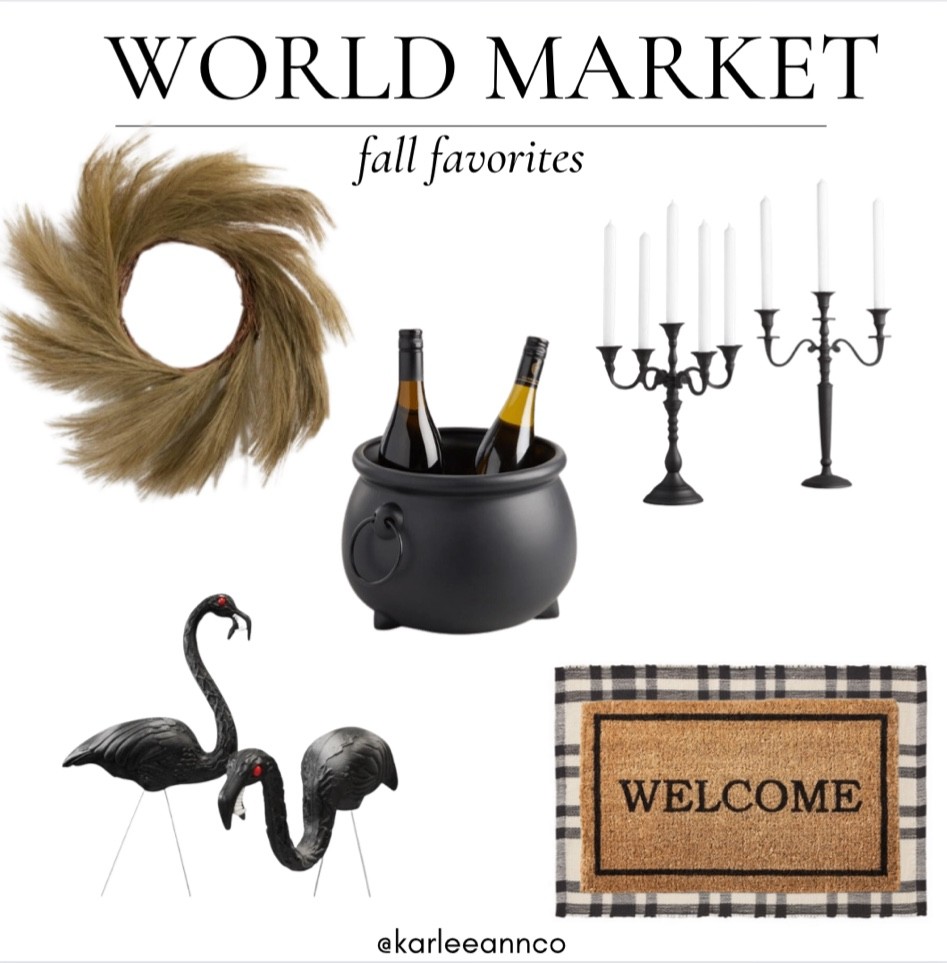 Halloween home decor to help you bring all the spookiness this fall! 

#wreath #frontdoor #entryway #winecooler #candlesticks #outdoordecor #mat #indooroutdoorrug

#LTKSeasonal #LTKHalloween #LTKhome