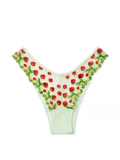 Womens Victoria Secret Pink Strawberry Embroidery Corset Top