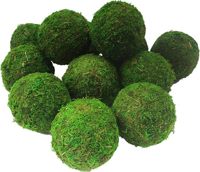 kaveno Green Moss Decorative Ball Natural 3.2" (3.2"-Set of 6) | Amazon (US)