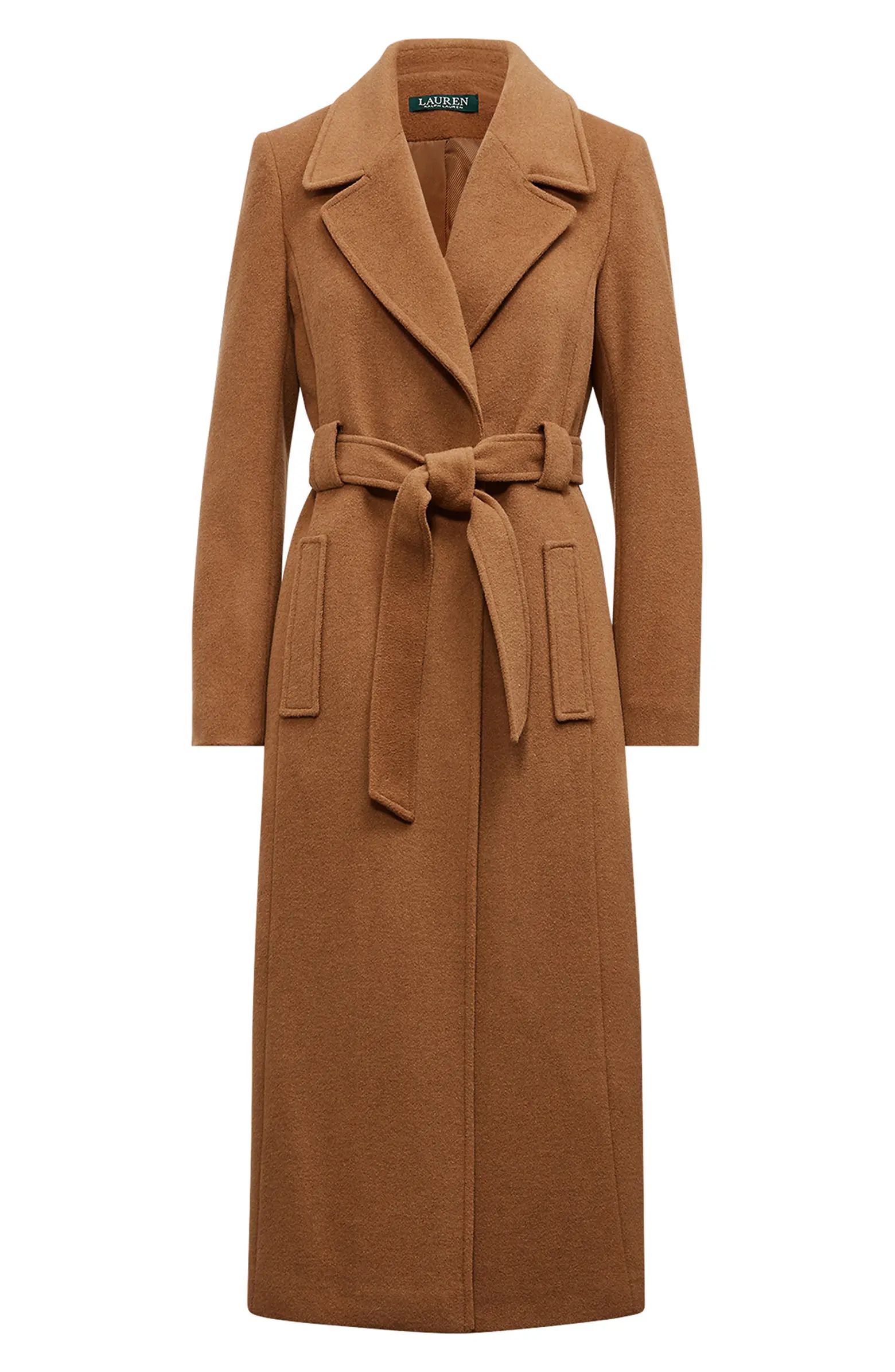 Lauren Ralph Lauren Belted Longline Wrap Coat | Nordstrom | Nordstrom