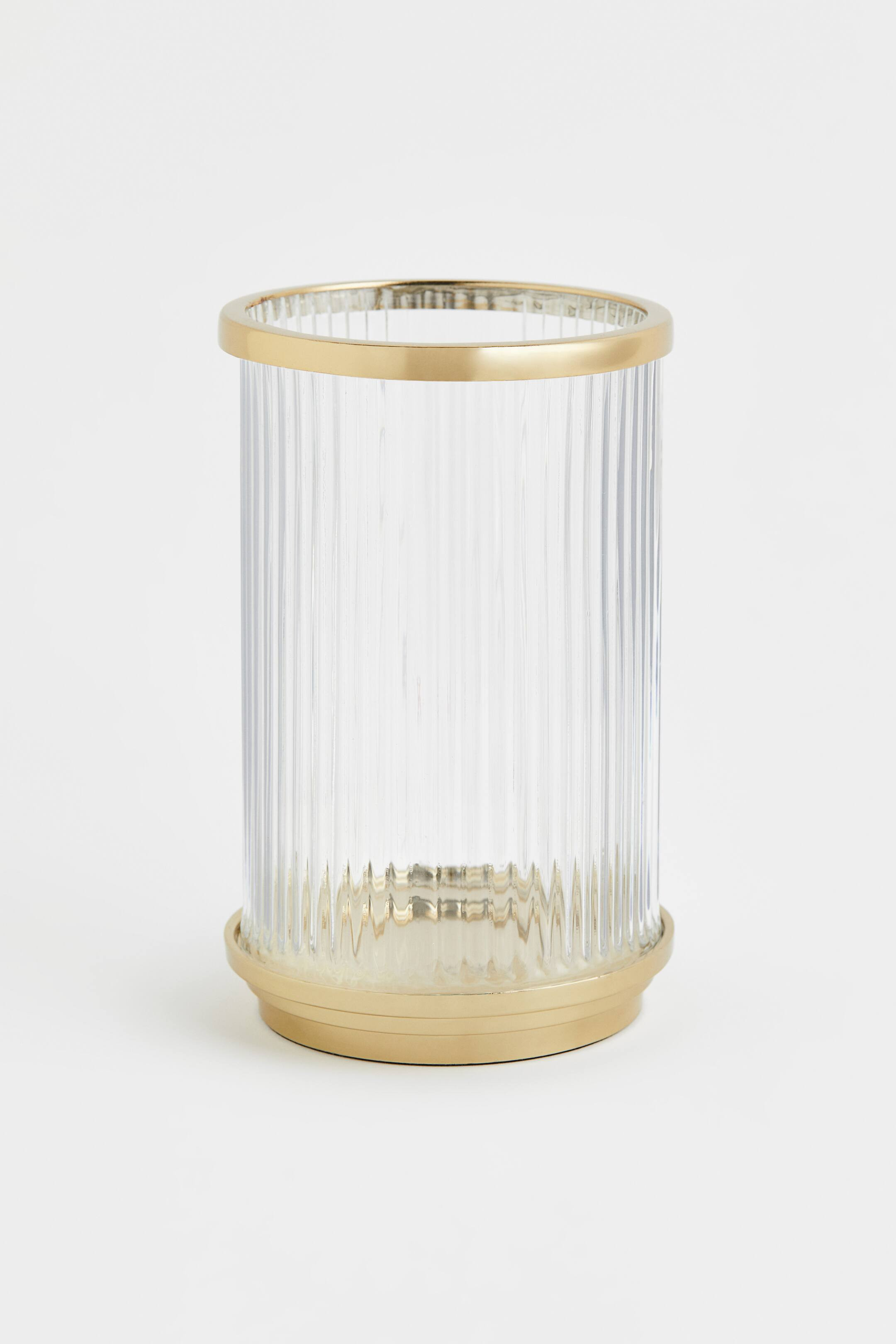 Candle Holder in Clear Fluted Glass | H&M (US + CA)