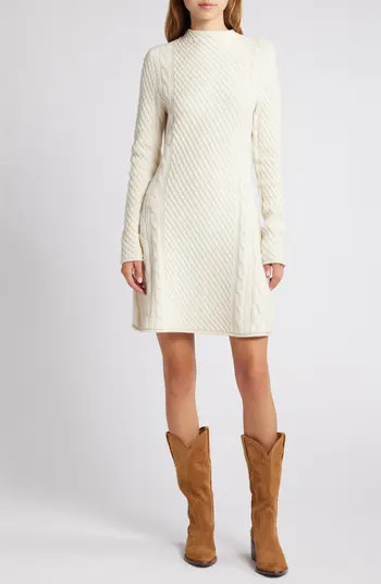 Treasure & Bond Cabled Long Sleeve Sweater Dress | Nordstrom | Nordstrom